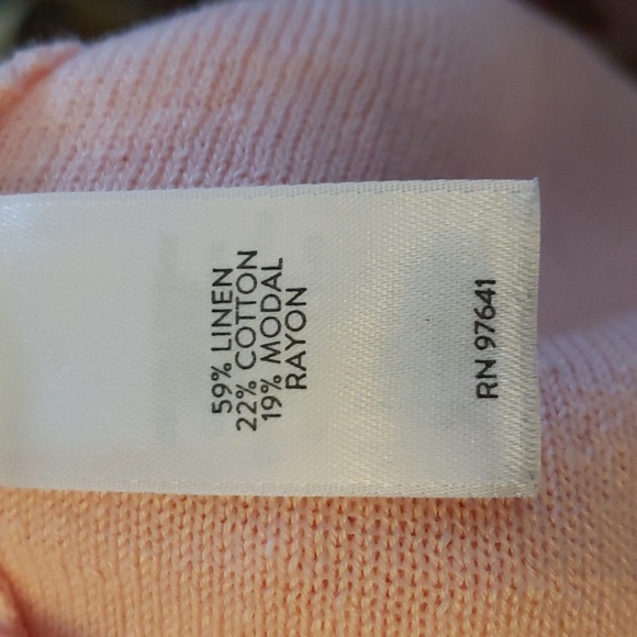 J.Jill Slub Knit Linen Blend Boatneck Sweater 3/4 Sleeves in Pale Pink Size SP - Picture 6 of 8